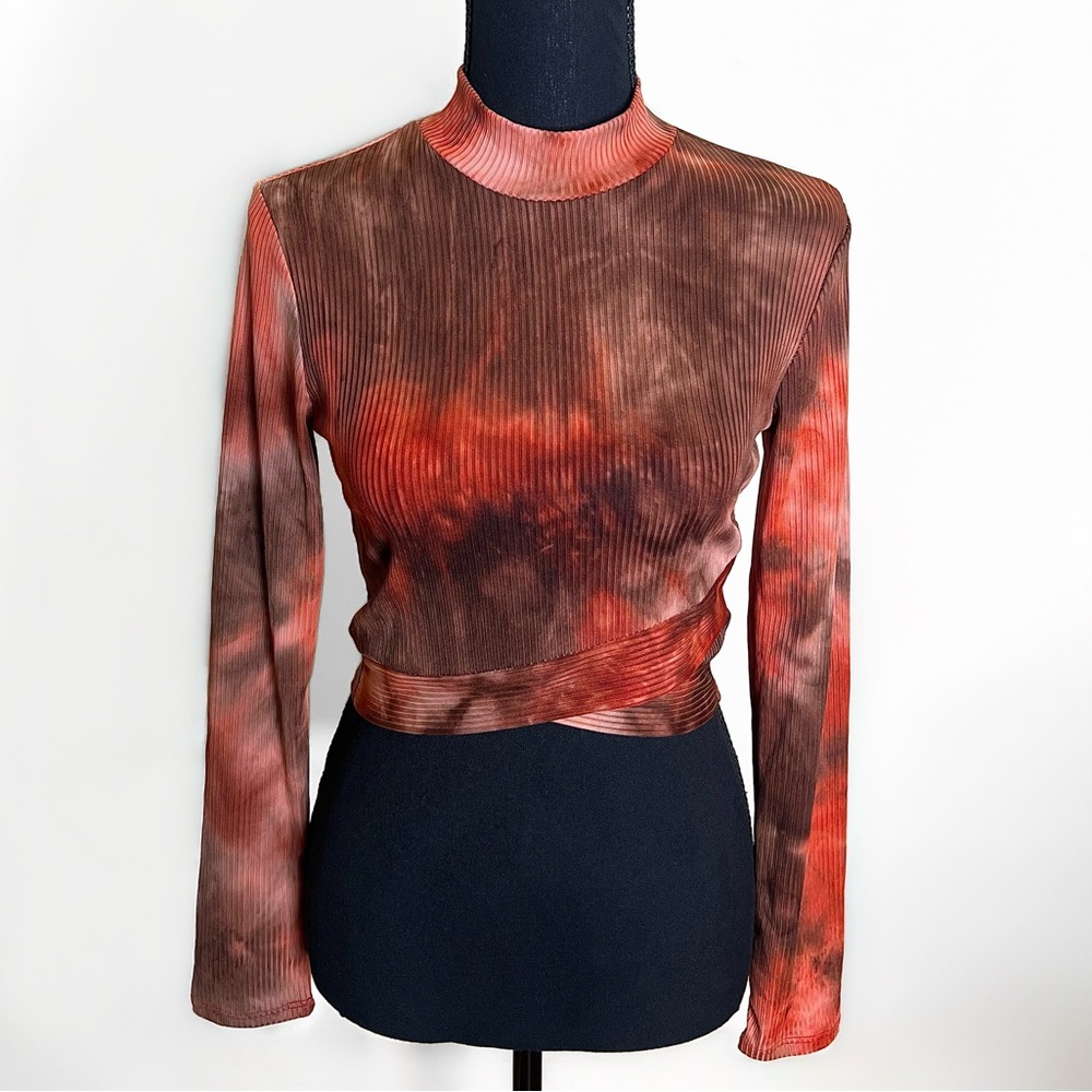 Fashion Nova In The Flow Red Tie Dye Shirt Size S